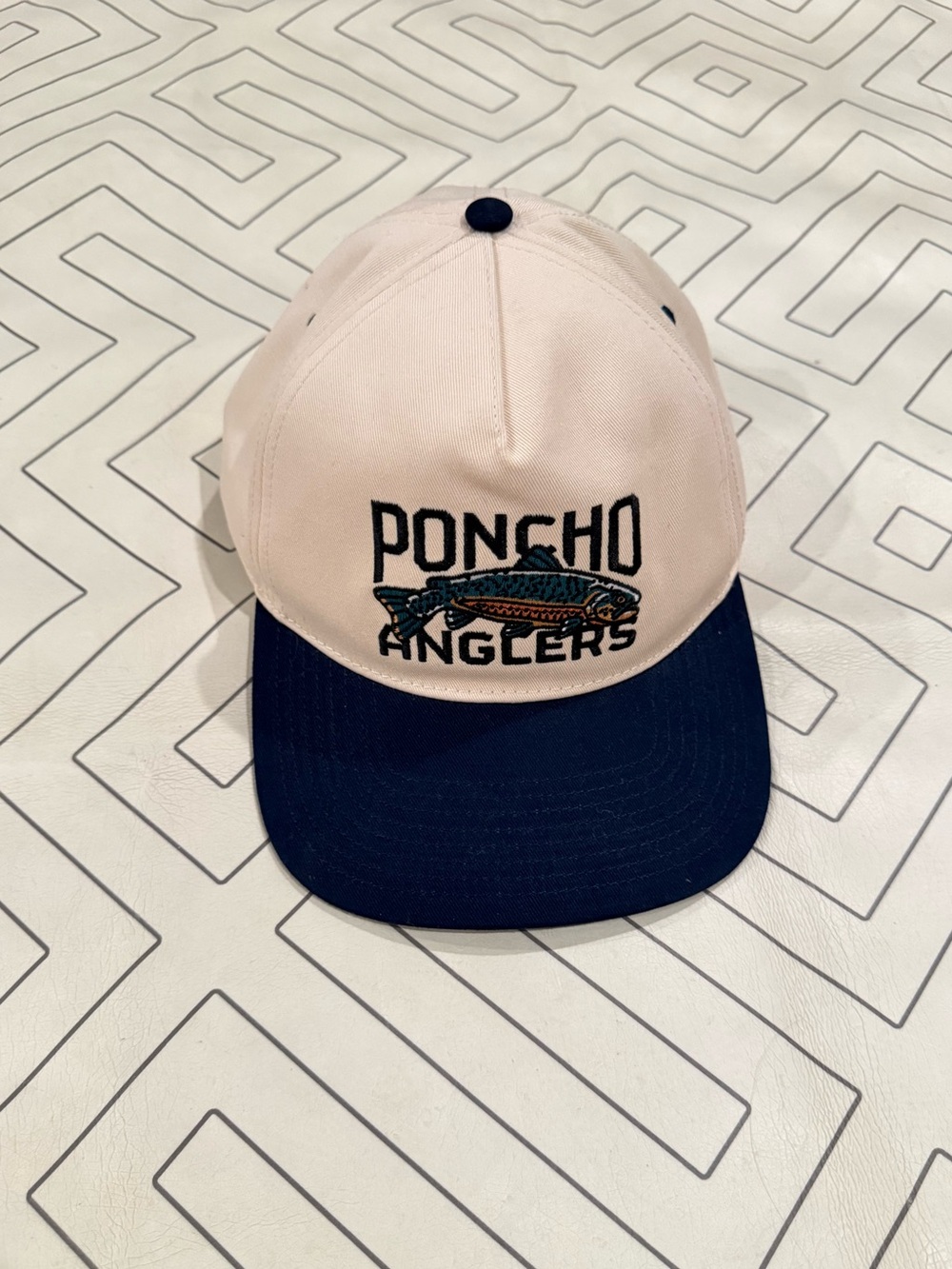 Poncho Cream and Navy Anglers Hat